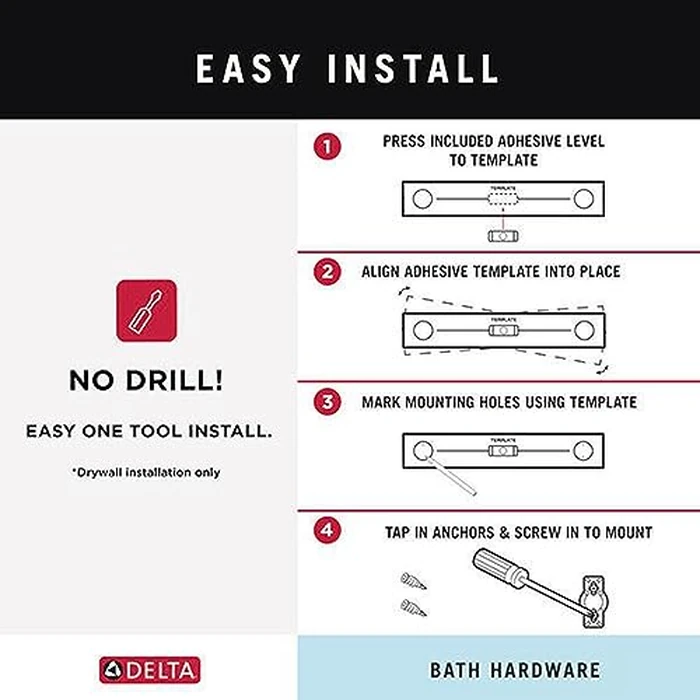 Delta Tetra (1-Pack) Towel Hooks Matte Black Double Bathroom J Hooks Wall Mounted for Robes & Towels Hand Towel Hook Holder Kitchen, Bathroom Accessories 78935-BL by DELTA - Image 7