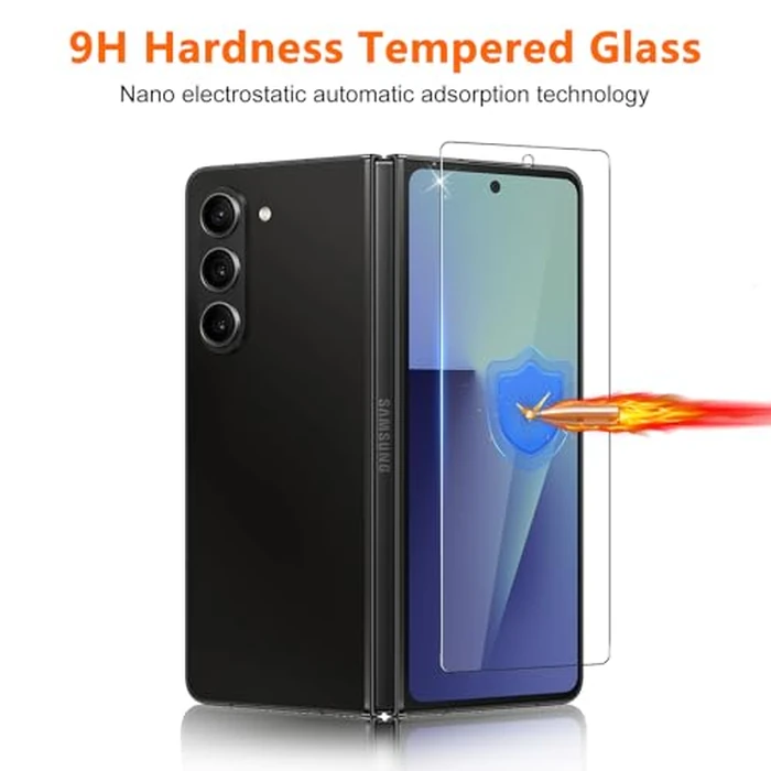 JEHOO [2Set 6PCS Screen Protector for Galaxy Z Fold 7, 2 Inner TPU Matte Privacy Films + 2 Outer Tempered Glass + 2 Camera Lens Protecters with Positional Mouting Frame by JEHOO - Image 6