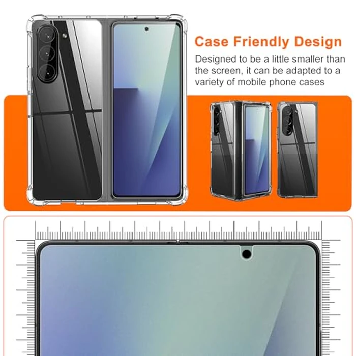JEHOO [2Set 6PCS Screen Protector for Galaxy Z Fold 7, 2 Inner TPU Matte Privacy Films + 2 Outer Tempered Glass + 2 Camera Lens Protecters with Positional Mouting Frame by JEHOO - Image 8