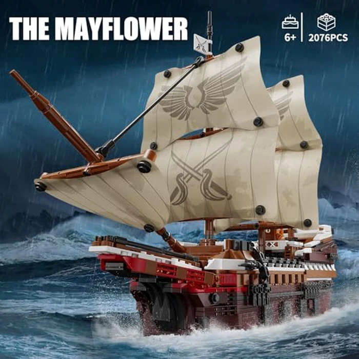 TYCOLE Pirate Ship Building Set with Lights - Mayflower Ship Model Toy.Great home&office decoration for pirates fans,Idea choice for adults and boys aged 8-14 as birthday, Christmas gifts(2076PCS) by TYCOLE - Image 2