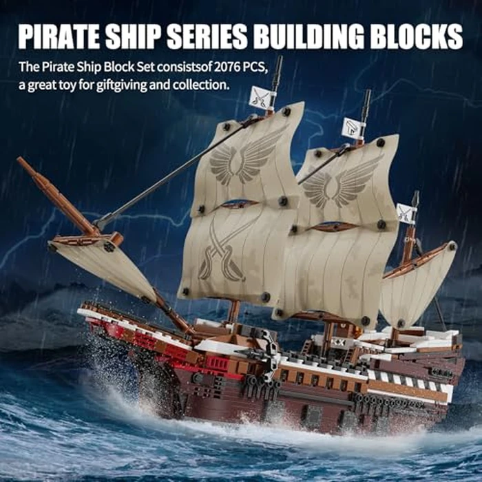 TYCOLE Pirate Ship Building Set with Lights - Mayflower Ship Model Toy.Great home&office decoration for pirates fans,Idea choice for adults and boys aged 8-14 as birthday, Christmas gifts(2076PCS) by TYCOLE - Image 3