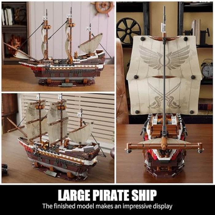 TYCOLE Pirate Ship Building Set with Lights - Mayflower Ship Model Toy.Great home&office decoration for pirates fans,Idea choice for adults and boys aged 8-14 as birthday, Christmas gifts(2076PCS) by TYCOLE - Image 6