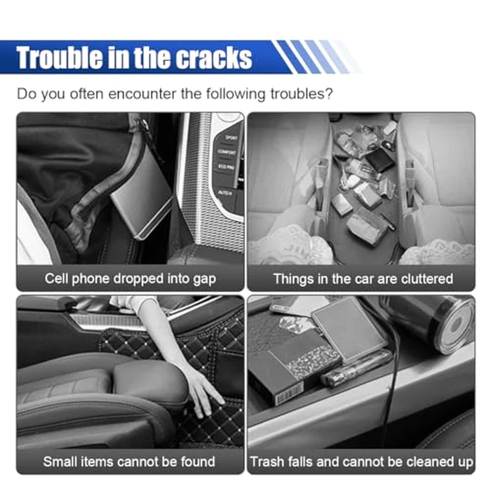 Car Cup Holder, Auto Front Seat Organizer, Multifunctional Cup Drink Holders with PU Leather Cover, Gap Filler Storage Box Coin Bucket Console Side Pocket Cell Mobile Phone Holder (Black) by KITUREK - Image 3