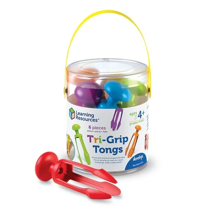 Learning Resources 3 Prong Tong, Pencil Grip Tongs, Sensory Bin, Fine Motor Toy, Set of 6, Ages 4+ by Learning Resources - Used - Very Good condition - US$14.43