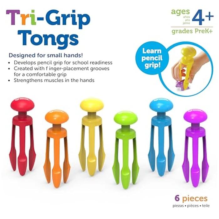 Learning Resources 3 Prong Tong, Pencil Grip Tongs, Sensory Bin, Fine Motor Toy, Set of 6, Ages 4+ by Learning Resources - Image 6