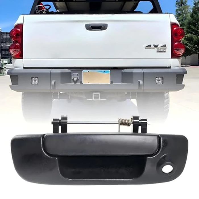 TAYATUO Tailgate Latch Handle Assembly Replacement for 2002-2009 Dodge Ram 1500 2500 3500, w/o Keyhole - w/Camera Hole, Replaces OE# 80165, 55276237AA, CH1915110 Exterior Rear Liftgate Door Handle by TAYATUO - Image 1