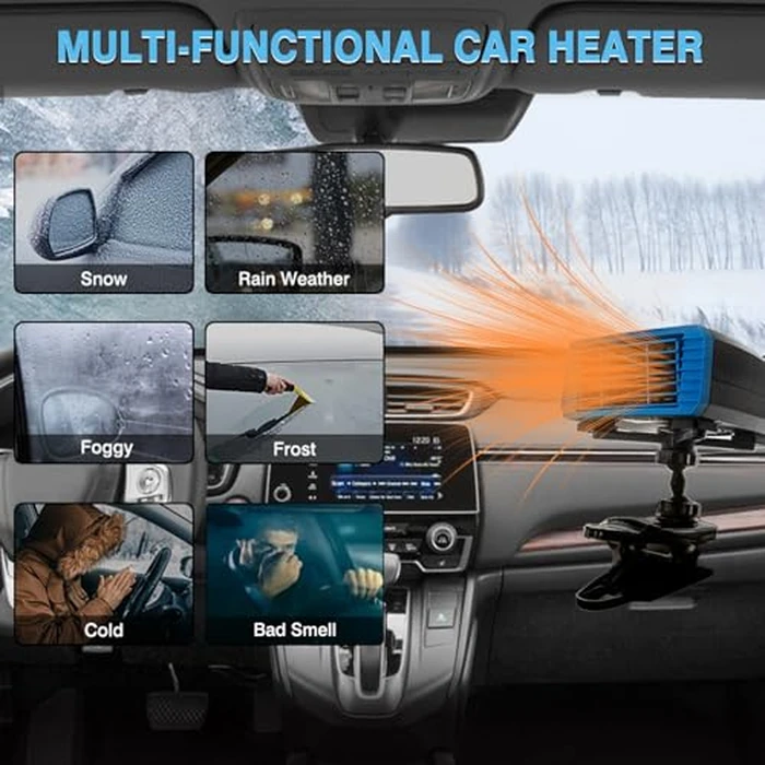 12V 150W Car Heater Fan, New Upgrade Portable Electronic Auto Fan Heater 2 in 1 Heating & Cooling Function Fast Heating Car Defrost Defogger Auto Heater Fan by MACHSWON - Image 2
