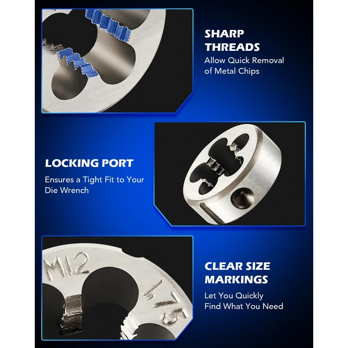 Orion Motor Tech 80pc Tap and Die Set in SAE and Metric Sizes, Metric and Standard Tap Set and Die Tool Set for Internal and External Threading by Orion Motor Tech - Image 6