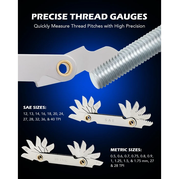 Orion Motor Tech 80pc Tap and Die Set in SAE and Metric Sizes, Metric and Standard Tap Set and Die Tool Set for Internal and External Threading by Orion Motor Tech - Image 8