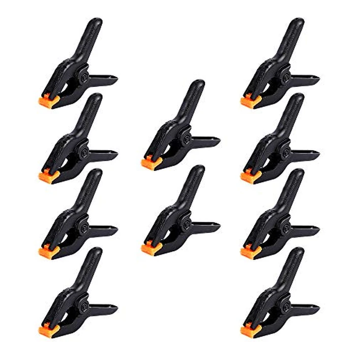10 PCS 4.5 inch Professional Plastic Large Spring Clamps Heavy Duty for Crafts or Plastic Clips and Backdrop Clips Clamps for Backdrop Stand,Photography, Home Improvement and so on... by FRICHOM - Used - Like New condition - US$8.99