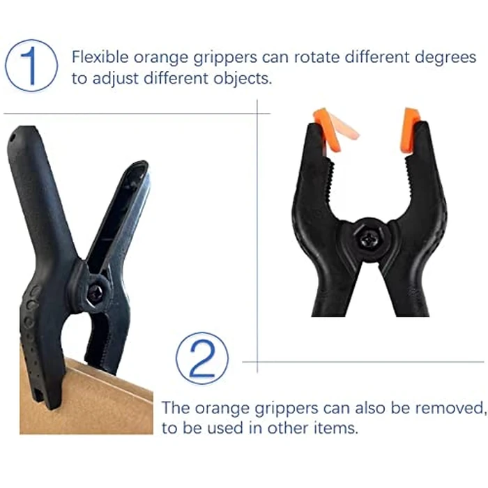10 PCS 4.5 inch Professional Plastic Large Spring Clamps Heavy Duty for Crafts or Plastic Clips and Backdrop Clips Clamps for Backdrop Stand,Photography, Home Improvement and so on... by FRICHOM - Image 6