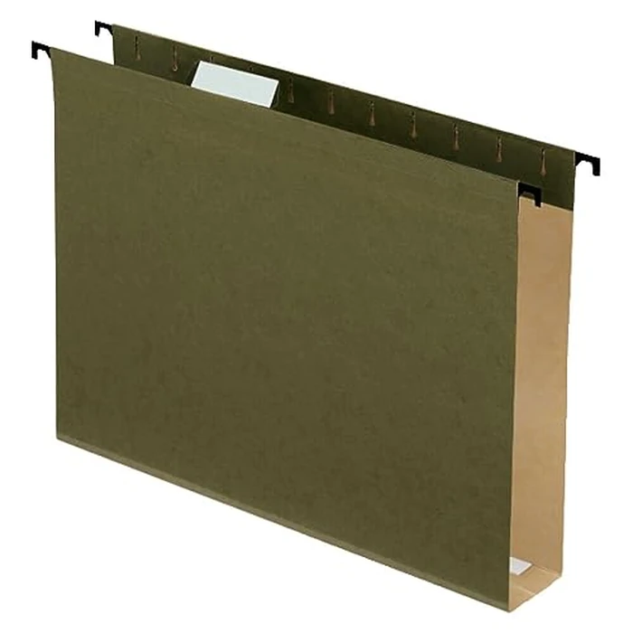 Pendaflex Hanging File Folders, SureHook Reinforced Extra Capacity, Legal Size, Standard Green, 2" Expansion, Durable Plastic-Laminate Strips, Pressboard Insert, Easy Access Dispensing Box, 20/Box by Pendaflex - Image 1