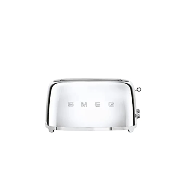 Smeg 50's Style Retro Aesthetic 4 Slice Toaster 6 Presets with 2 Extra Wide Slots, Stainless Steel, TSF02SSUS by Smeg - Image 1