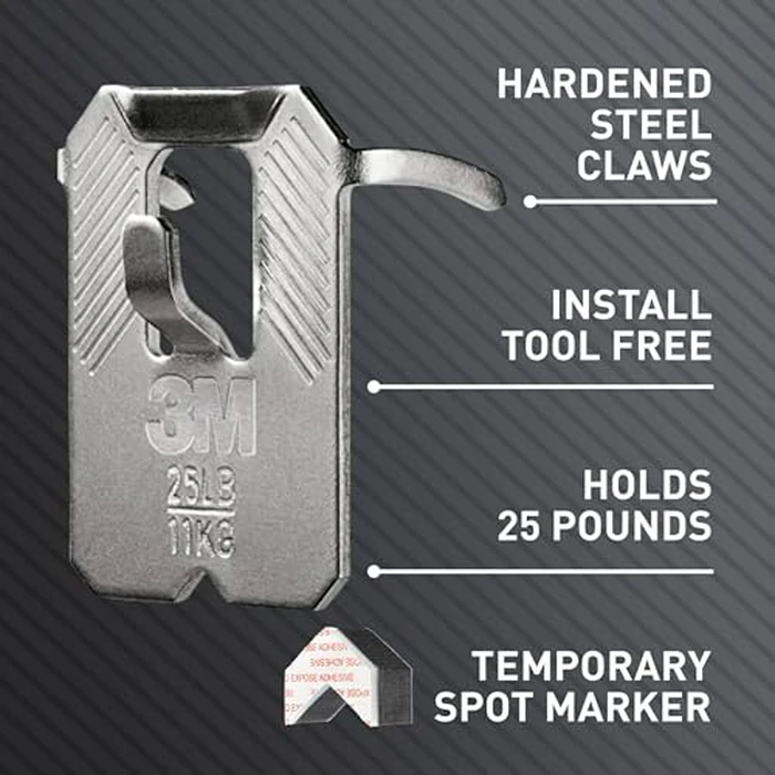 3M Claw 25 lb. Drywall Picture Hanger with Spot Markers, Heavyweight Hanging Solution for Room Decor and Office Decor, Including Mirrors or Large Art - 4 Pack by 3M CLAW - Image 5