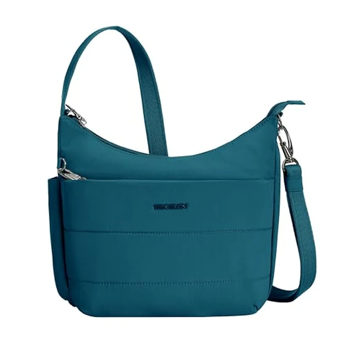 Travelon Unisex's Anti-Theft Roam Medium Crossbody, Capri Blue, 8" H(Center) x 9.75" H(Wing) x 11W x 3" D by Travelon - Image 1