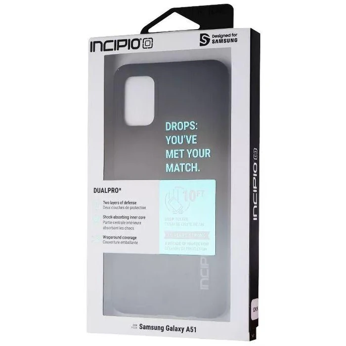 Incipio DualPro Dual Layer Case for Samsung Galaxy A51 (Non 5G) - Black by Incipio - Refurbished - Brand New condition