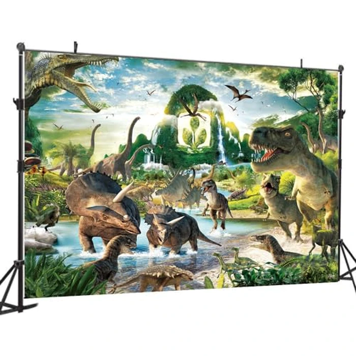 DHXXSC 7X5FT Dinosaur Photo Backdrop Dinosaur Park Theme Photography Background Prehistoric Animals for Boy Girl Birthday Party Banner Newborn Baby Shower Decoration Photo Backdrops DH-269 by DHXXSC - Image 2