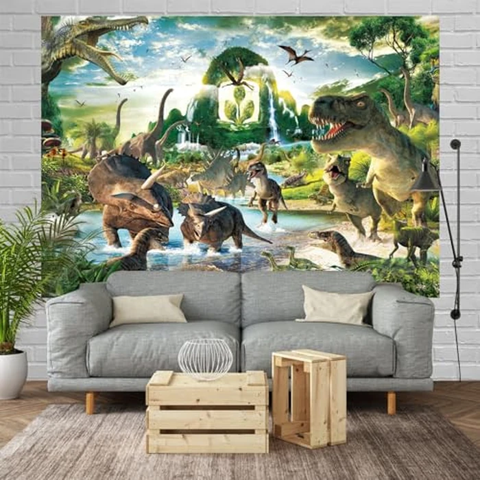 DHXXSC 7X5FT Dinosaur Photo Backdrop Dinosaur Park Theme Photography Background Prehistoric Animals for Boy Girl Birthday Party Banner Newborn Baby Shower Decoration Photo Backdrops DH-269 by DHXXSC - Image 3