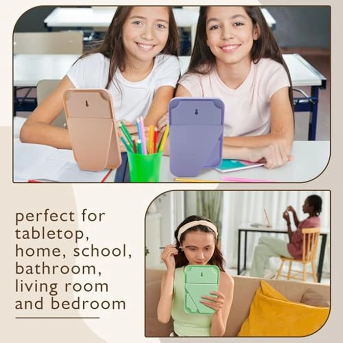 Cinnvoice 36 Pack Desktop Makeup Mirror Bulk 90 degrees Adjustable Portable 8" Vanity Table Mirror with Stand, Folding Travel for Makeup Party Spa Party, Women, Cosmetics Personal Beauty (Light Colors) by Cinnvoice - Image 3