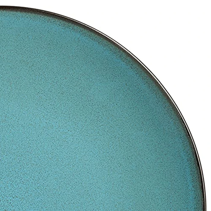 Gibson Elite Soho Lounge 16-Piece Round Reactive Glaze Stoneware Dinnerware Set, Service for 4 - Teal Plates and Bowls by Gibson Elite - Image 4