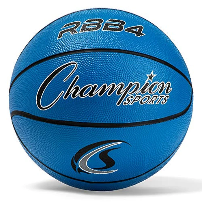 Champion Sports Rubber Intermediate Basketball, Heavy Duty - Pro-Style Basketballs, and Sizes - Premium Basketball Equipment, Indoor Outdoor - Sports Education Supplies (Size 6, Blue) by Champion Sports - Image 1