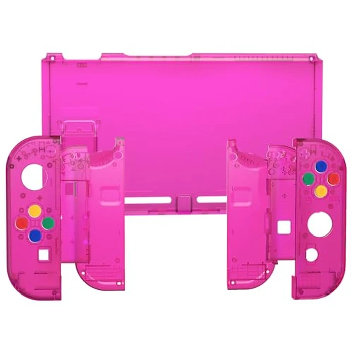 eXtremeRate DIY Replacement Shell Buttons for Nintendo Switch, Back Plate for Switch Console, Housing with Colorful Buttons for Joycon Handheld Controller - Clear Candy Pink [No Electronics Parts] by eXtremeRate - Image 3
