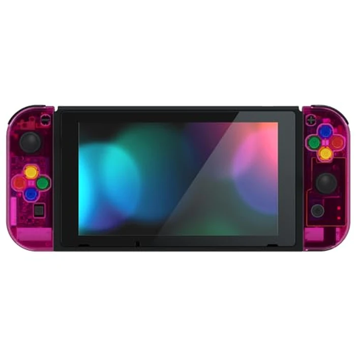 eXtremeRate DIY Replacement Shell Buttons for Nintendo Switch, Back Plate for Switch Console, Housing with Colorful Buttons for Joycon Handheld Controller - Clear Candy Pink [No Electronics Parts] by eXtremeRate - Image 5