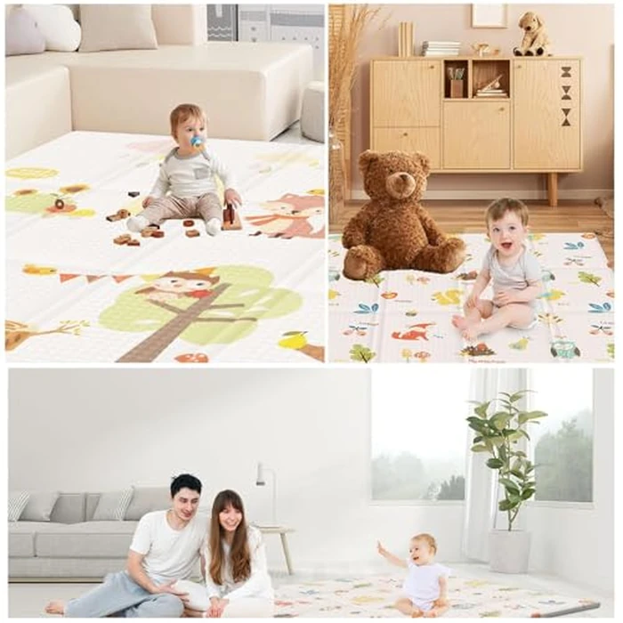 XVISHX Baby Play Mat, 50 x 50 Inch Play Mat Perfect for Use Baby Playpen, Foldable Baby Foam Playmat for Floor, Portable Waterproof Activity PlayMats for Babies, Infants and Toddlers by XVISHX - Image 7
