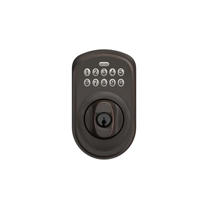 Schlage Plymouth Keypad Deadbolt, Electronic Keyless Entry Lock, Aged Bronze, BE365 PLY 716 by SCHLAGE - Image 6