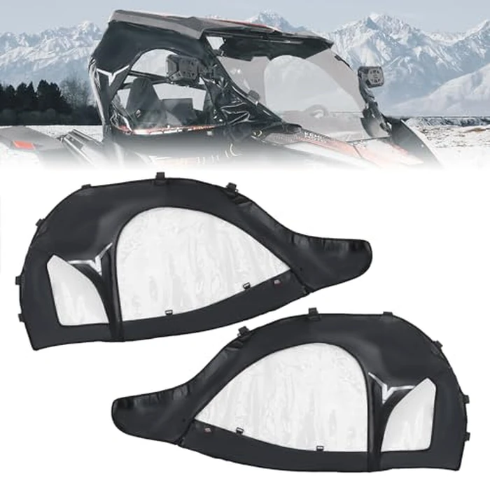 KEMIMOTO Upper Doors Soft Cab Enclosures 2 Upper Windows Compatible with CFmoto ZForce 950 H.O 2022-2024, ZForce 950 Sport 2020-2022 Upgrade Fit with Side Mirrors and Windshields by KEMIMOTO - Used - Very Good condition