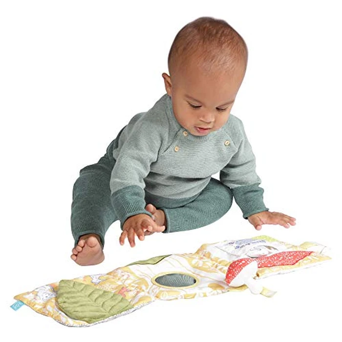 Manhattan Toy Deer One Soft Activity Crinkle Book & Fold Out Pat Mat for Baby, Toddler with Squeaker, Discovery Mirror and Teether by Manhattan Toy - Image 4