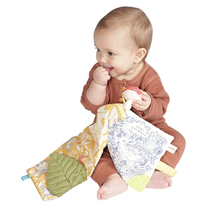 Manhattan Toy Deer One Soft Activity Crinkle Book & Fold Out Pat Mat for Baby, Toddler with Squeaker, Discovery Mirror and Teether by Manhattan Toy - Image 5