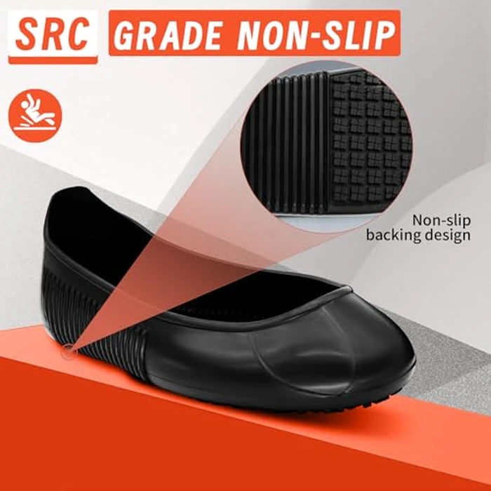 LG01 Crews Crew Guard Fuel oil Resistant (FO) Shoe Covers- CE/ASTM Anti-slip & Waterproof Rubber Overshoes for Work, Non-Slip Safety Protectors for Kitchen/Medical (Black, L(US Women 7-8.5 | Men 6-8）) by LIONGRIP - Image 7
