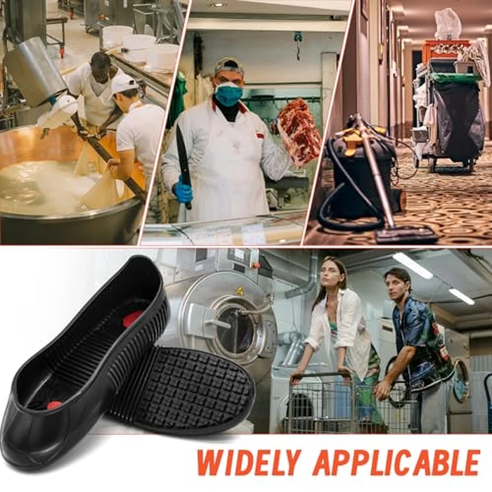 LG01 Crews Crew Guard Fuel oil Resistant (FO) Shoe Covers- CE/ASTM Anti-slip & Waterproof Rubber Overshoes for Work, Non-Slip Safety Protectors for Kitchen/Medical (Black, L(US Women 7-8.5 | Men 6-8）) by LIONGRIP - Image 8