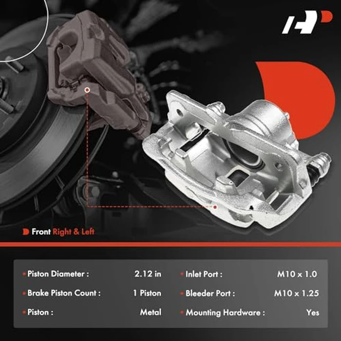A-Premium Disc Brake Caliper Assembly with Bracket Compatible with Select Acura and Honda Models - ILX 2013-2015, Civic 2012-2015, CR-Z, Fit, L4 1.5L - Front Driver and Passenger Side, 2-PC Set by A-premium - Image 2