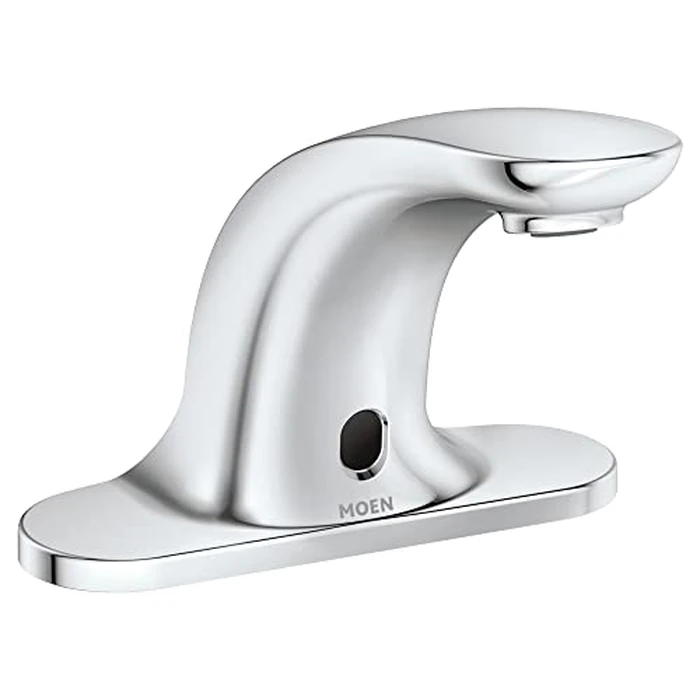Moen M-Power Chrome Commercial Touchless 4-Inch Centerset Hands-Free Battery Powered Sensor-Operated Bathroom Faucet, CA8301 by Moen - Image 1
