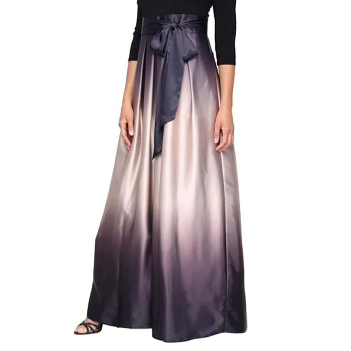 S.L. Fashions Womens Long Satin Mother of The Bride Dress with Pockets, Formal Party Gown by S.L. Fashions - Image 3