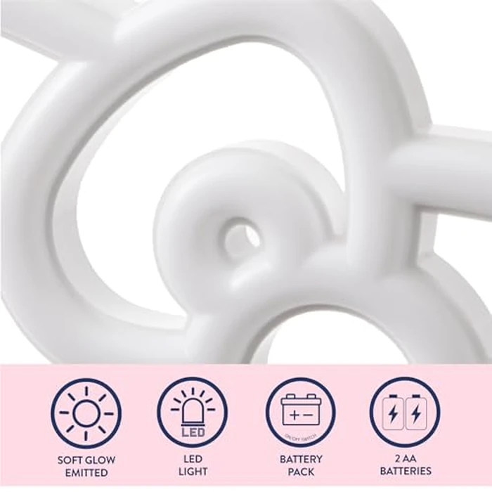 Idea Nuova - LED Neon Wall Light with Figure Lighting, Battery Operated, 10" W x 7" H, Cute Night Light for Kids Bedrooms by Idea Nuova - Image 4