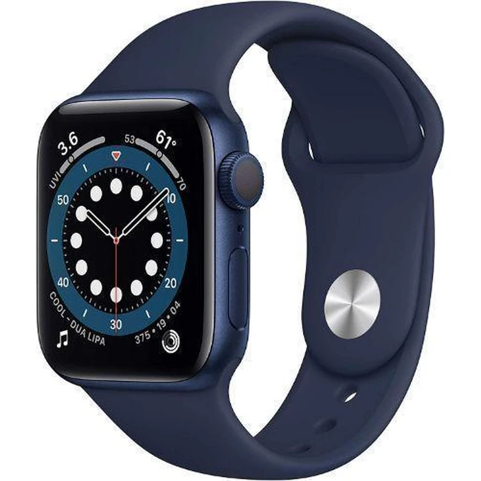Apple Watch Series 6 (Cellular + GPS) - 32GB - 44mm - Blue Aluminum Case with Blue Rubber Sport Band by Apple - Refurbished - Acceptable condition