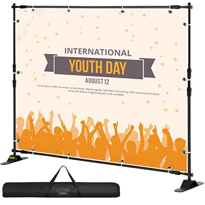 VEVOR Backdrop Banner Stand 8 x 8 Ft Adjustable Height Background Stand Backdrop with 1 Carrying Bag, Backdrop Stand for Parties Wedding Photo Booth Trade Show by VEVOR - Image 1