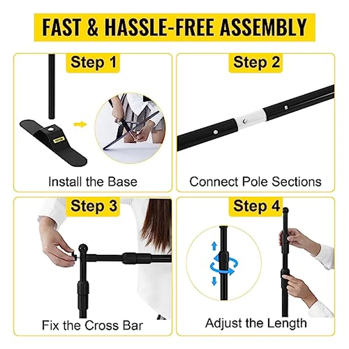 VEVOR Backdrop Banner Stand 8 x 8 Ft Adjustable Height Background Stand Backdrop with 1 Carrying Bag, Backdrop Stand for Parties Wedding Photo Booth Trade Show by VEVOR - Image 4