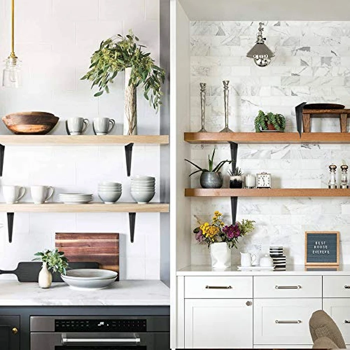 20 Pack Shelf Brackets 12 inches, Heavy Duty Black Iron Metal Floating Shelf Bracket, Rustic Farmhouse Decorative L Brackets for Shelves, Wall Mount Corner Brace for Wood Boards by Janyang - Image 6