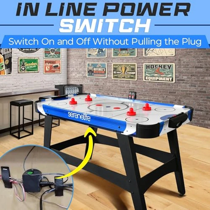 SereneLife 54” Powered Air Hockey Table - Sports Arcade Games, with Complete Accessories, Strong Motor, Digital LED Scoreboard, Built in Score Tracker- Home, Game Room by SereneLife - Image 2
