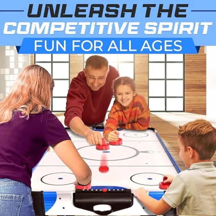 SereneLife 54” Powered Air Hockey Table - Sports Arcade Games, with Complete Accessories, Strong Motor, Digital LED Scoreboard, Built in Score Tracker- Home, Game Room by SereneLife - Image 6