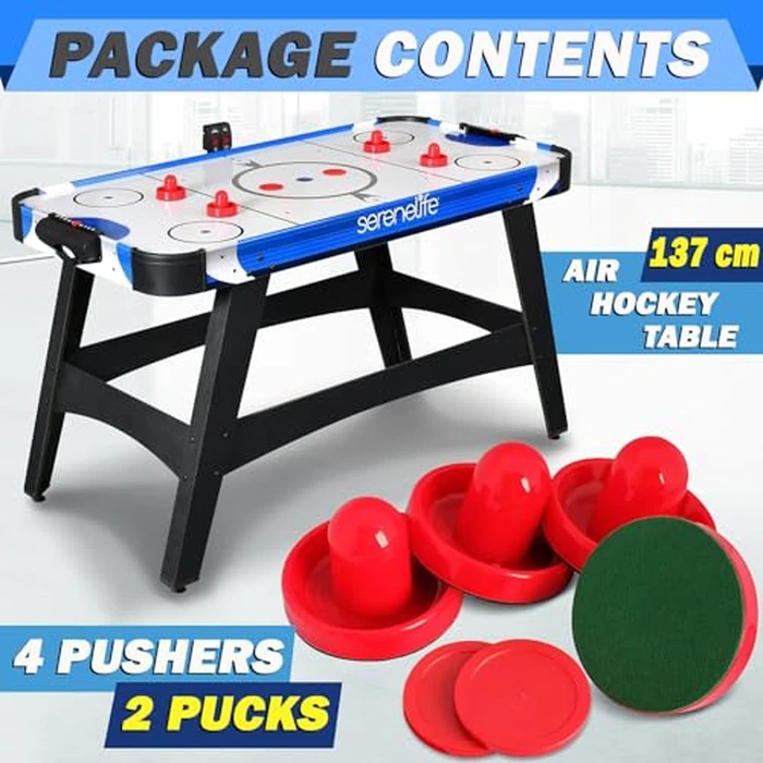 SereneLife 54” Powered Air Hockey Table - Sports Arcade Games, with Complete Accessories, Strong Motor, Digital LED Scoreboard, Built in Score Tracker- Home, Game Room by SereneLife - Image 7