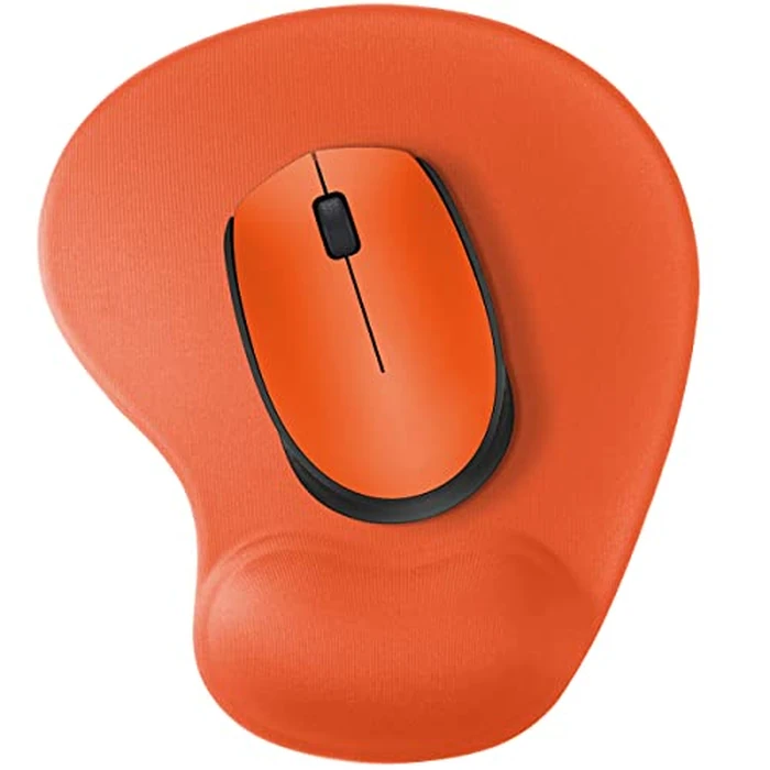 AUDIMI Small Mouse Pad with Wrist Rest Support Mouse Mat Non-Slip Rubber Base for Laptop PC Office Working Gaming (Orange) by Audimi - Used - Very Good condition - CA$9.00