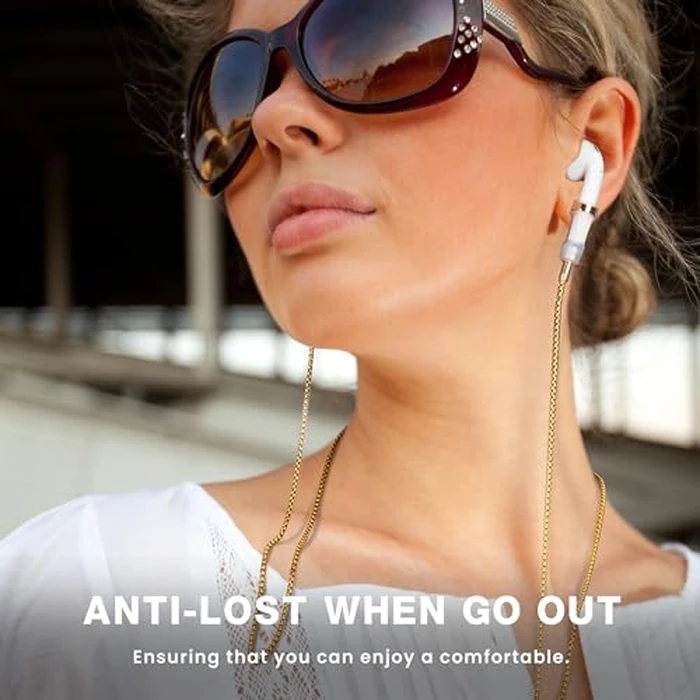 Lawonda Anti-Lost Neck Strap for Airpods, Strong Magnetic Necklace Holder String, Sports Lanyard for Headphone Compatible with AirPods 1&2 /3rd /Pro/Pro 2 O Gold by Lawonda - Image 2