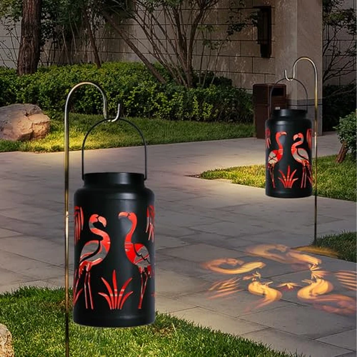 Afirst Solar Lanterns Outdoor, Flamingo Hanging Solar Lights Hollow Out Waterproof Decorative LED Lanterns for Yard, Patio,Lawn,Pathway,Garden Decor Mother's Day Gifts by Afirst - Image 7
