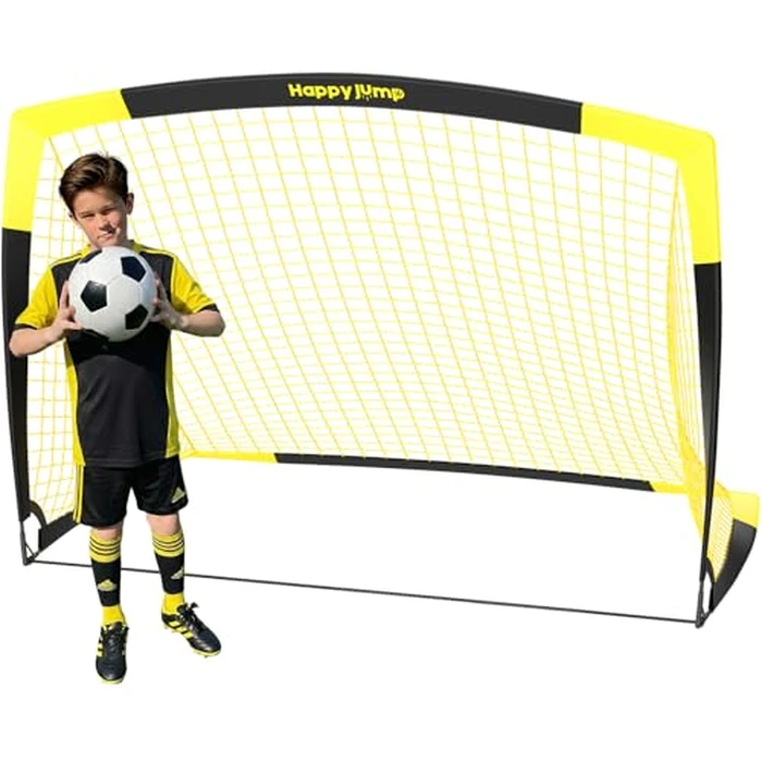 Happy Jump 7x5 FT & 5x3.6 FT Portable Soccer Goal for Youth Players Ages 6-14, Large-Frame Design Built for Long-Term Development, Easy Setup for Backyard, Park or School Training by Happy Jump - Used - Like New condition - US$30.39