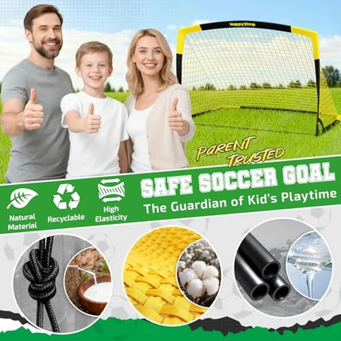 Happy Jump 7x5 FT & 5x3.6 FT Portable Soccer Goal for Youth Players Ages 6-14, Large-Frame Design Built for Long-Term Development, Easy Setup for Backyard, Park or School Training by Happy Jump - Image 4